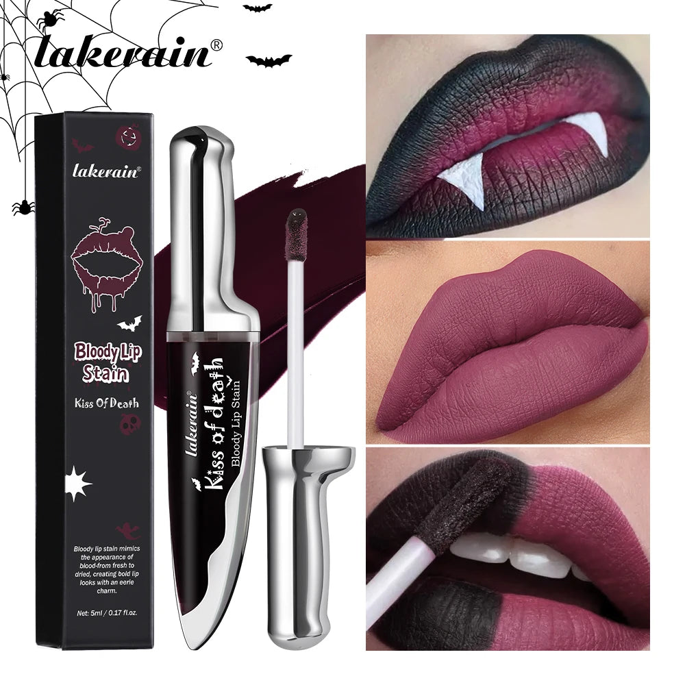 Lakerain Matte Lip Stain Long-lasting Waterproof Lipstick Makeup Highly Pigmented Lip Tint Halloween Party Cosmetics Oasis Select