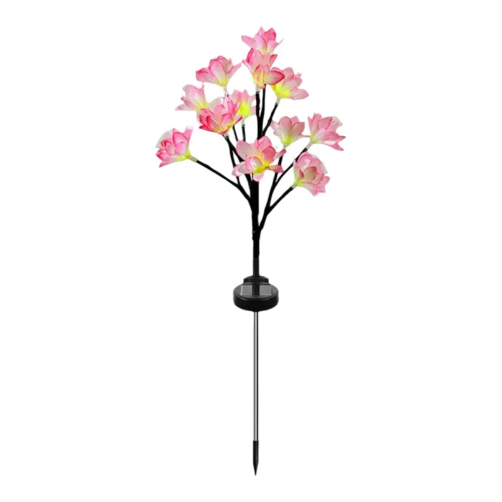 Solar Camellia LED Garden Stake Light | Outdoor Landscape Decor