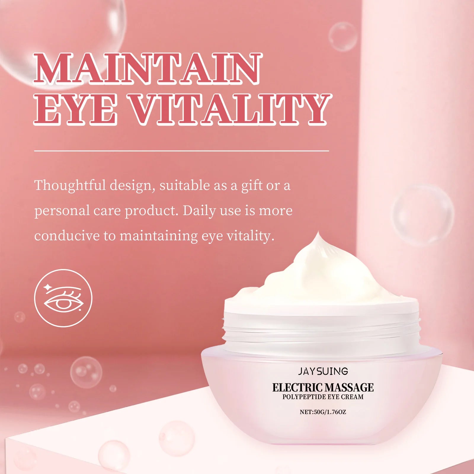 Electric Cooling Eye Massage Cream - Anti-Wrinkle Firming Gel with Roller Head for Dark Circles, Puffiness & Fine Line Reduction Oasis Select