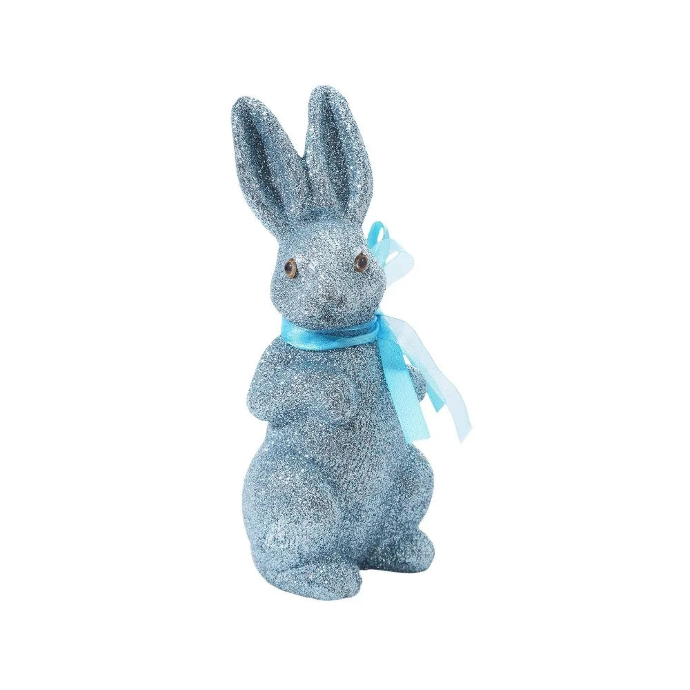 Colorful Foam Easter Bunny Figurine with Ribbon | 22cm Ornament