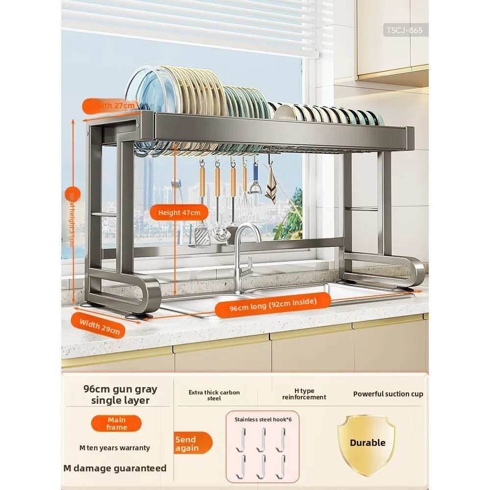 Dish Storage Rack Kitchen Sink Shelf Dish Drain Rack Sink Dish Shelf Oasis Select 96-Single-6