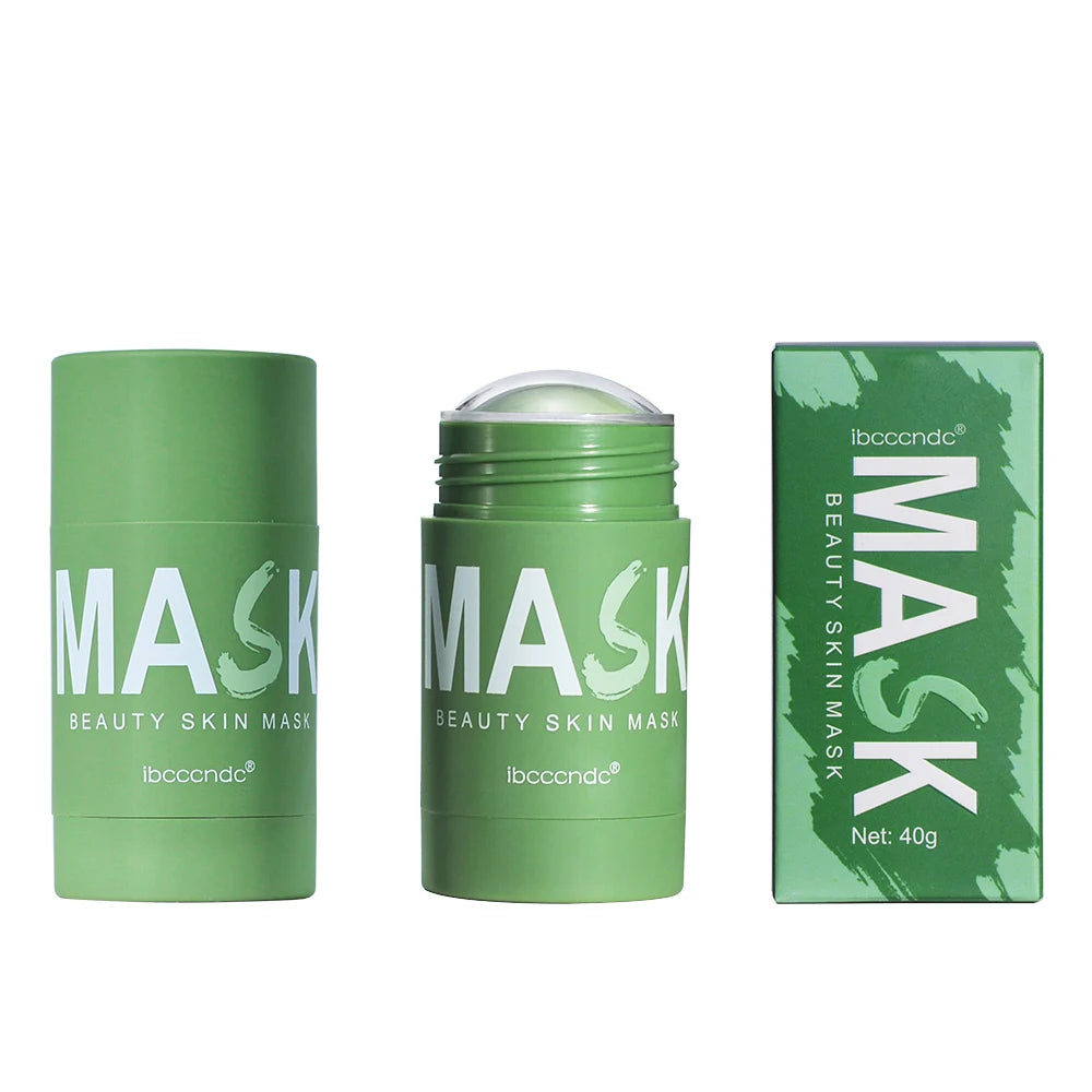 40g Face Clean Mask Rose/Green Tea Extract Cleansing Stick Deep Moisturizing Shrink Pores Blackhead Film Smear Oil Control Mask Oasis Select green tea