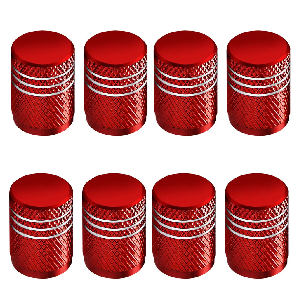 Tire Valve Stem Cap Cover - (4 Pack) Tire Air Caps Metal with Plastic Liner Corrosion Resistant Leak-Proof for Car Motorcycle Oasis Select red 8pcs
