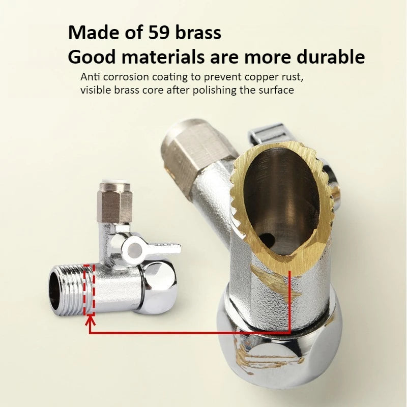 Faucet Three-way Shut-off 1/4 "3/8" Valve Copper for Hot and Cold Water Butler Reverse Osmosis Water Supply Adapter Accessories Oasis Select