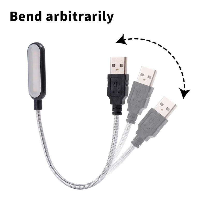 USB Book Light Portable Mini Night Light Flexible Bendable Reading Light for Table Lamp PC Computer Laptop Notebook Oasis Select