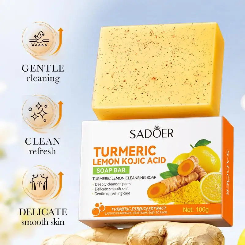 100g Kojic Acid Soap for Face, Turmeric Dark Spot Remover Soap Bar with Turmeric & Lemon & Hyaluronic Acid Gentle Moisturising Oasis Select