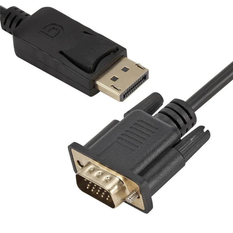 1.8M HD 1080P DP TO VGA Cable DP DisplayPort to VGA Adapter Converter HD Video Cable For TV Monitor Laptop Computer Projector Oasis Select