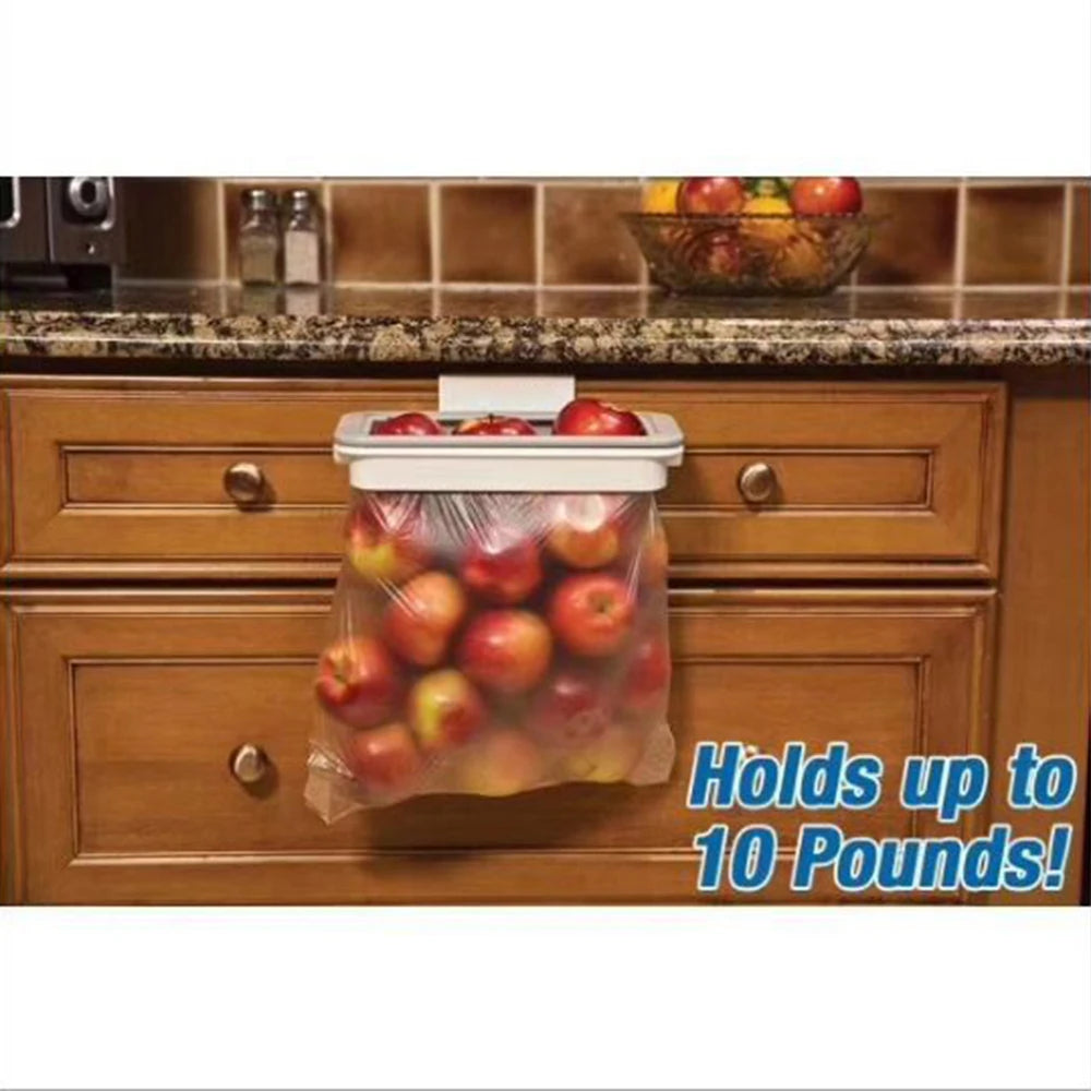 Hanging Trash Bag Holder – Cabinet Door Organizer Rack