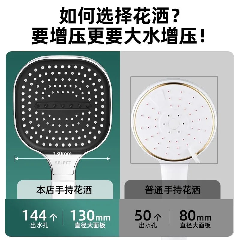 New 13CM Large Panel 3 Modes Shower Head High Pressure Water Massage Shower Head With Filter Element Bathroom Accessories Oasis Select