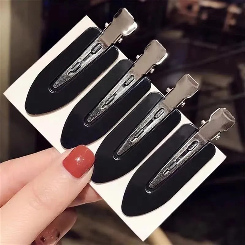 4/8/12pcs No Bend Seamless Hair Clips Side Bangs Barrette Makeup Washing Face Accessories Women Girls Styling Hairpins Oasis Select Black-4pcs