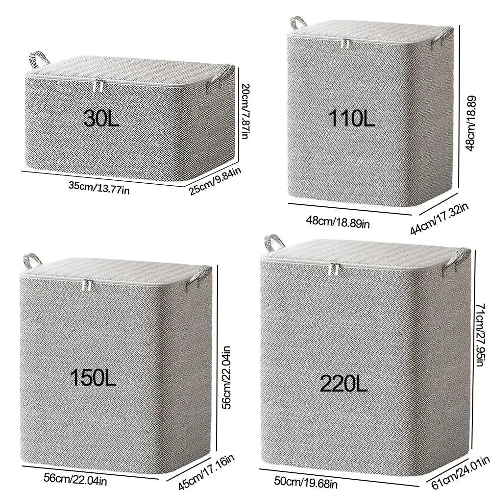 Large-Capacity Clothes Storage Bag Closet Organizers Dust-proof Quilt Storage Basket with Lids Zipper With Handle Oasis Select