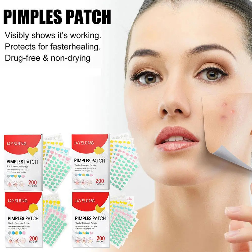 200pcs Hydrocolloid Acne Patch Facial Skin Care Repair Fade Blemishes Pimple Zots Closed Acne Blemishes Cover Acne Pimple Patch Oasis Select