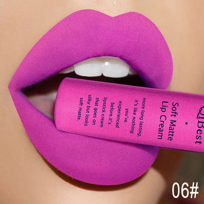 QIBEST Matte Liquid Lipstick – Waterproof Velvet Lip Tint