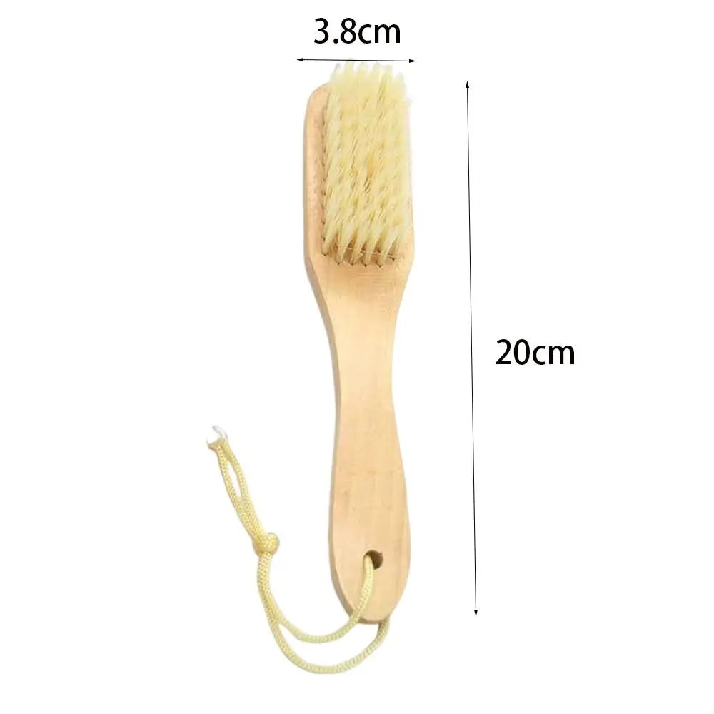 Soft Wool Wooden Handle Shoe Washing Brush Comfortable Handle Cleaning Brush Hanging Hole Bathtub Brush Hat Brush Soft Brush Oasis Select