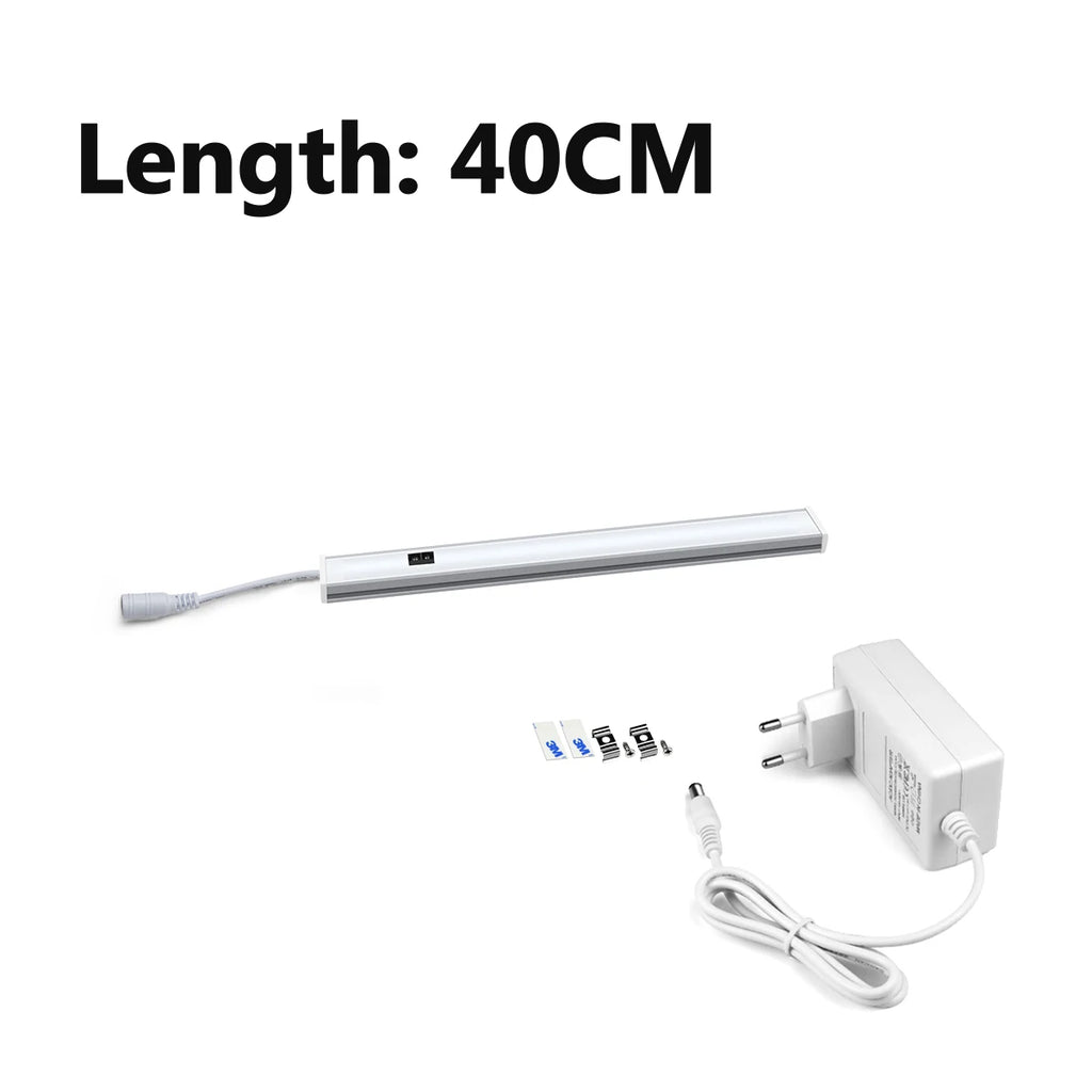 DC12V Aluminium LED Bar Light Hand Scan Sensor Switch 3 Color Temperature Wall Lamp - 30/40/50 Cm Kitchen Closet Lighting Oasis Select Warm White 40CM