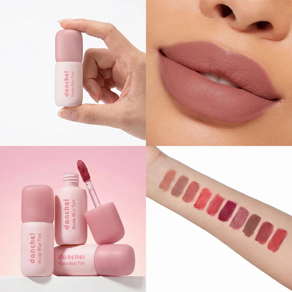 10 Shades Nude Blurring Lip Tint 2-in-1 Lightweight Long-Lasting Non-sticky Velvet Lip & Cheek Blush Lipgloss Daily Cosmetics Oasis Select