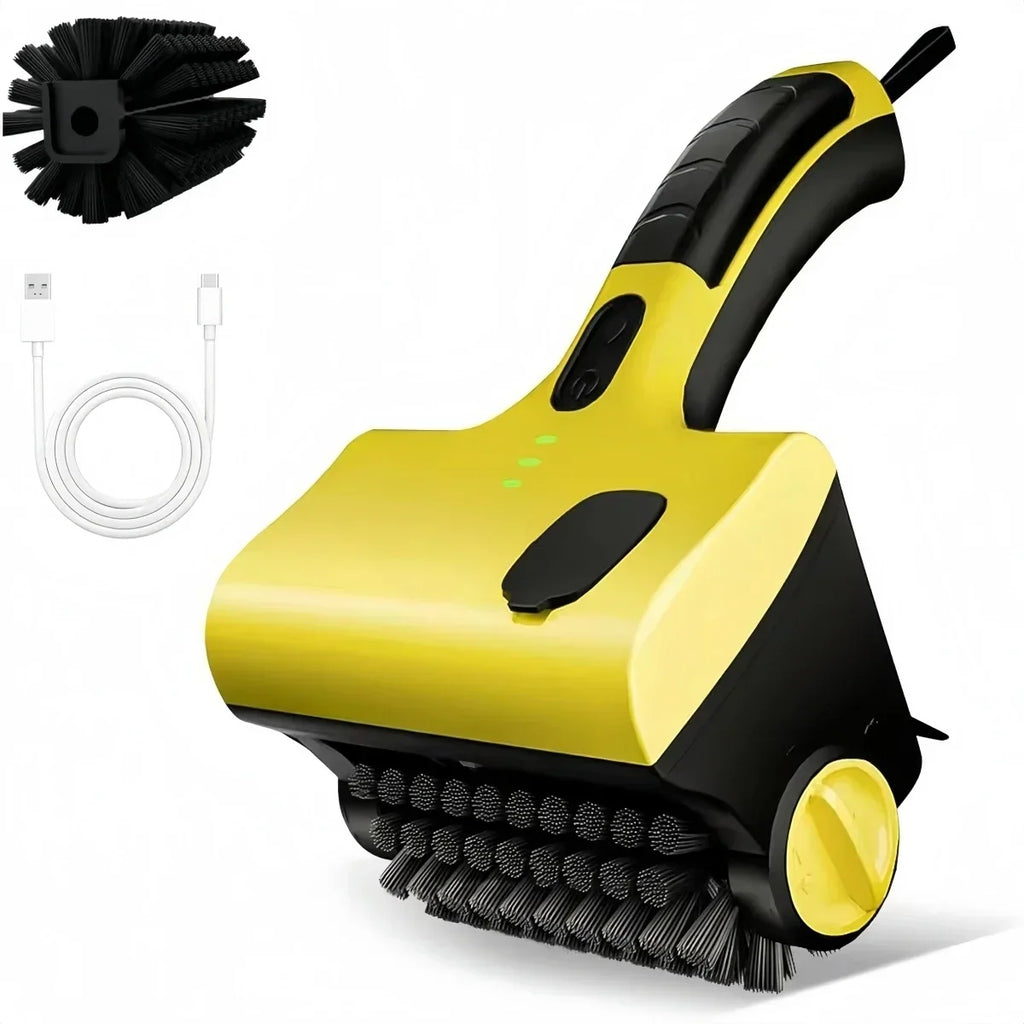 Rechargeable Electric Cleaning Brush for Grill and Kitchen Tiles with Motor Driven Scrubbing Head and Waterproof Construction