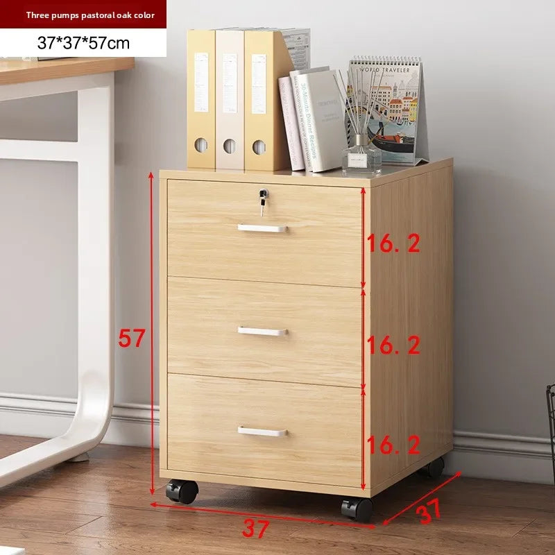Multi-functional File cabinet with lock Office wooden mobile storage cabinet Drawer cabinet with wheel Oasis Select 37cmE