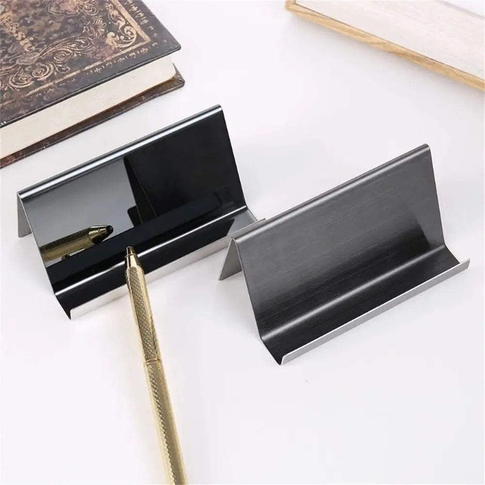 Holder Metal Desktop Stainless Steel Name Card Display Stand Business Card Storage Business Card Holder Name Tag Display Rack Oasis Select
