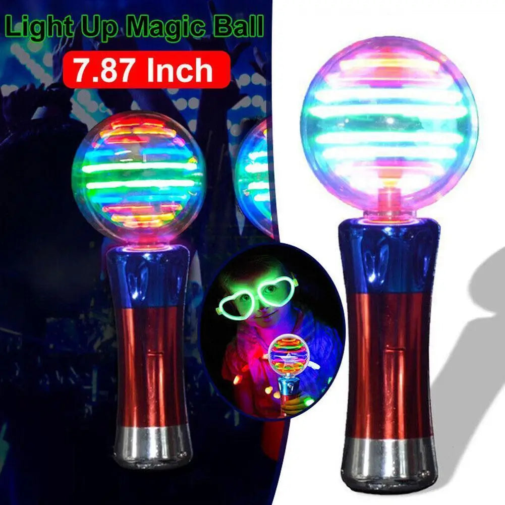 7.8 Inch Flashing LED Wand Classroom Prizes Light Up Magic Ball Toy Wand Thrilling Spinning Light Show for Boys & Girls for Kids Oasis Select