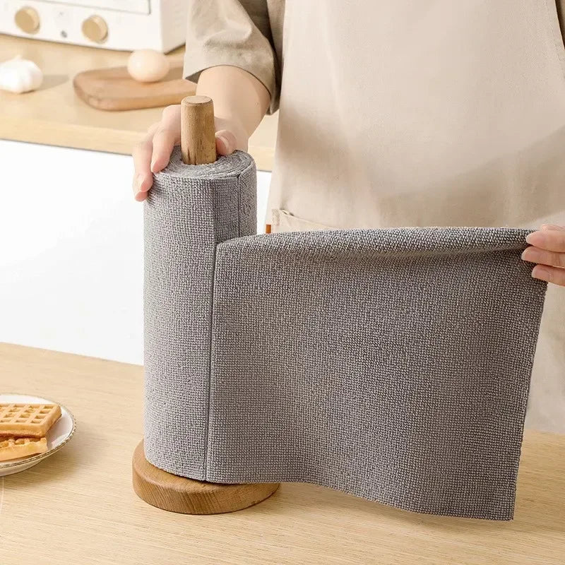 Reusable Cleaning Wipe Household Kitchen Cloth Microfiber Towel Rolls Dish Rags Wash Paper Towel Replacement 1 Roll of 20 Sheets Oasis Select