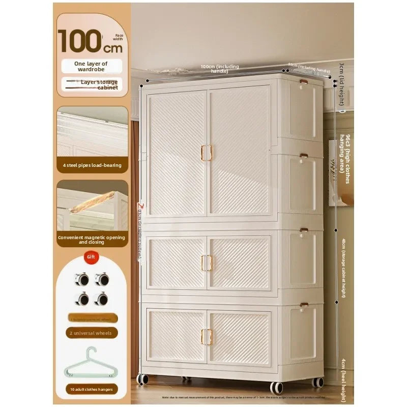 Multi-functional Wardrobe Baby Baby Storage Cabinet Children's Wardrobe Storage Box Organizing Box Household Snacks Toy Locker Oasis Select 100-C