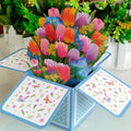 Day for Birthday Anniversary Greeting Card Daisy/Carnation Paper Flowers 3D Pops-up Bouquet Rose/Lily/Sunflower/Tulip Oasis Select 4