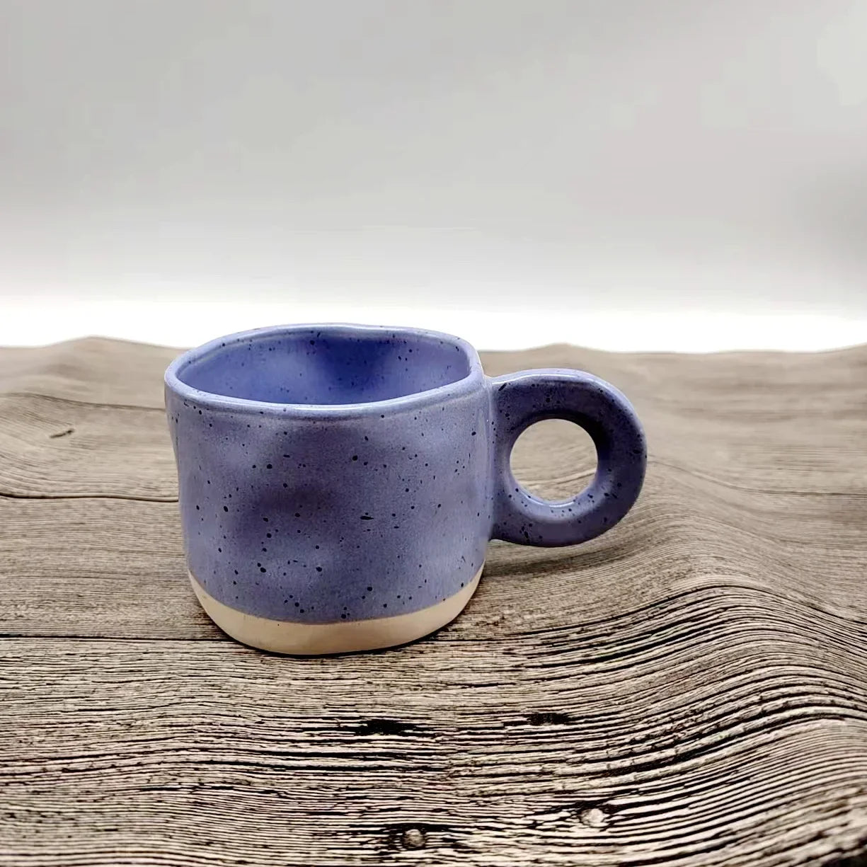 Ceramic Mug Ring Handle Irregular Coffee Modern Print Porcelain Ins Catoon Style Mug Handmade Hot Chocolate Couple Handgrip Cups Oasis Select Purple 201-300ml