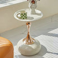 American Style Sofa Side Table Balcony Small Dining Table Iron Art Retro Small Coffee Table Bedroom Decoration Home Office Desk Oasis Select WHITE