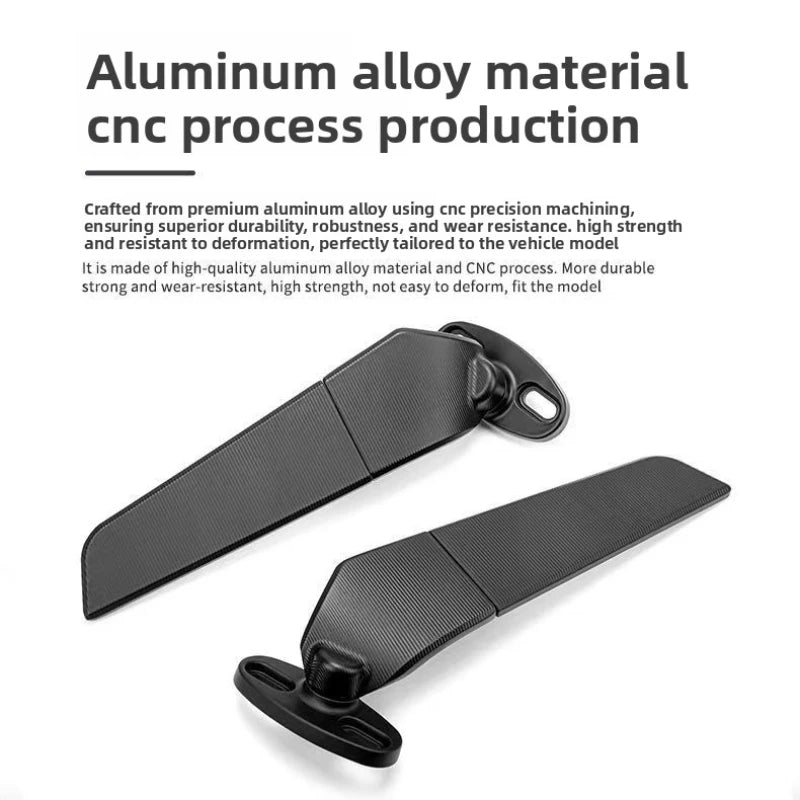 Motorcycle street bike modification fixed wing rearview mirror spring aluminum alloy sports car foldable universal reflector Oasis Select