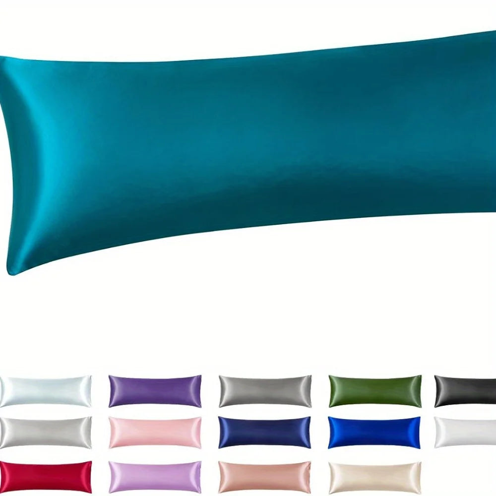 Silk Like Satin Pillowcase Standard Size, Black Smooth and Cooling Satin-Silk Pillow Cases for Hair and Skin Oasis Select TEAL 51X137cm