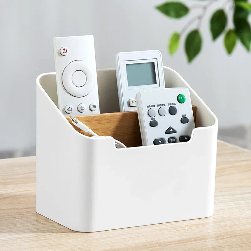 Multi-Function Remote Control Organizer Box for TV Air Conditioner Kitchen Desktop Storage Holder with Compartment Oasis Select