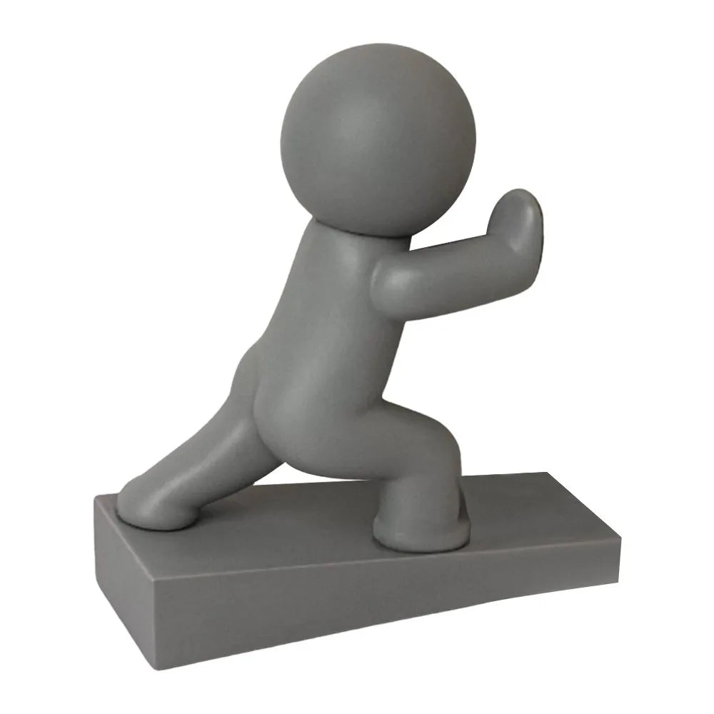 Cute Cartoon Decorative Door Stop No Drilling Action Figure Door Stopper Non-slip Anti Collision Door Bumper for Home&Bedroom Oasis Select Grey-C