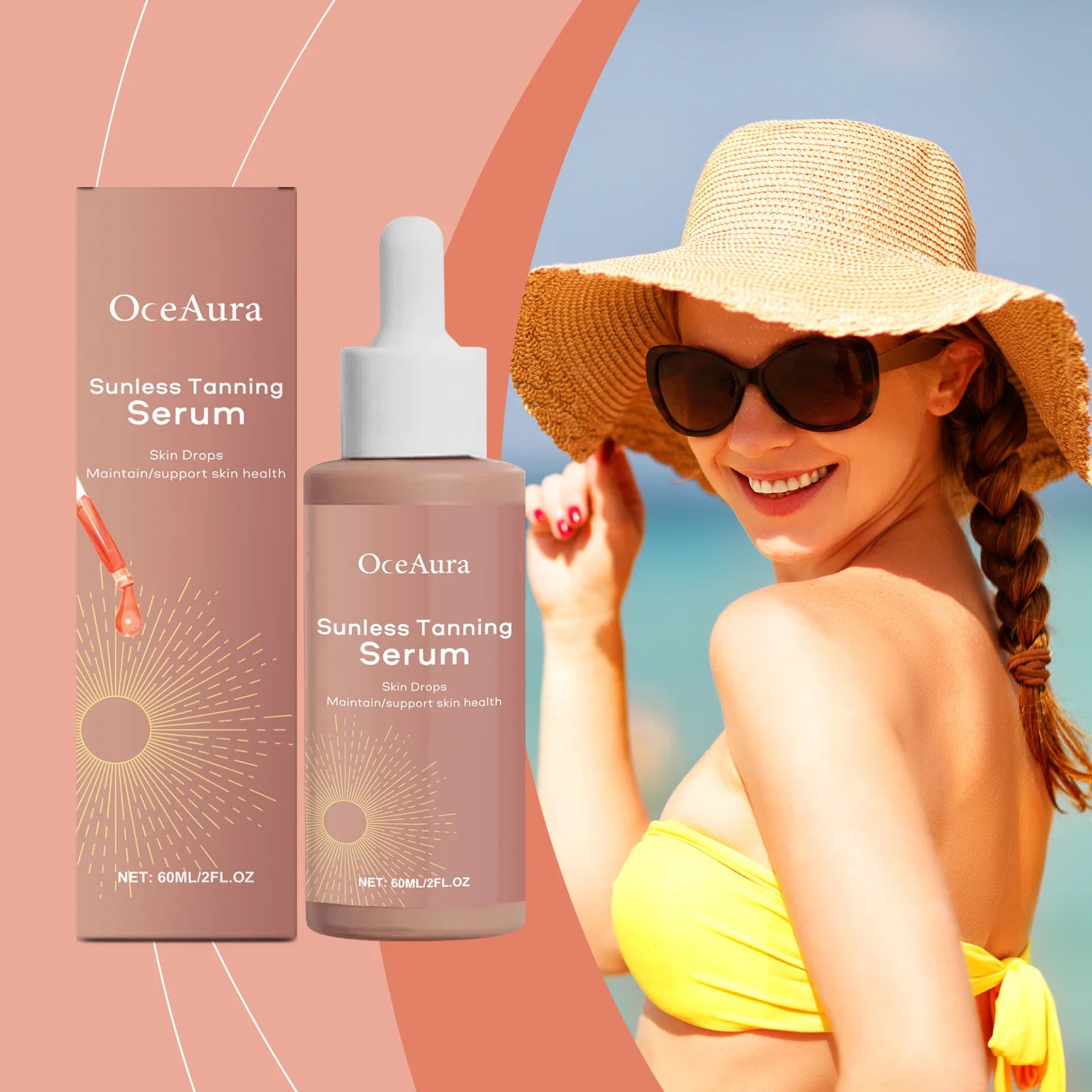Herbal Sunless Tanning Essence Lasting Absorb Sunlight Natural Skin Sexy Protect Solarium Body Face Bronze Self Tanning Serums Oasis Select