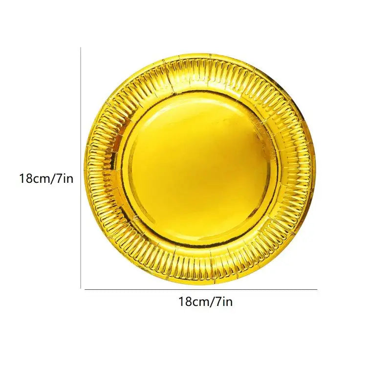 Metallic Foil Disposable Paper Plates Gold Silver 50 Pack