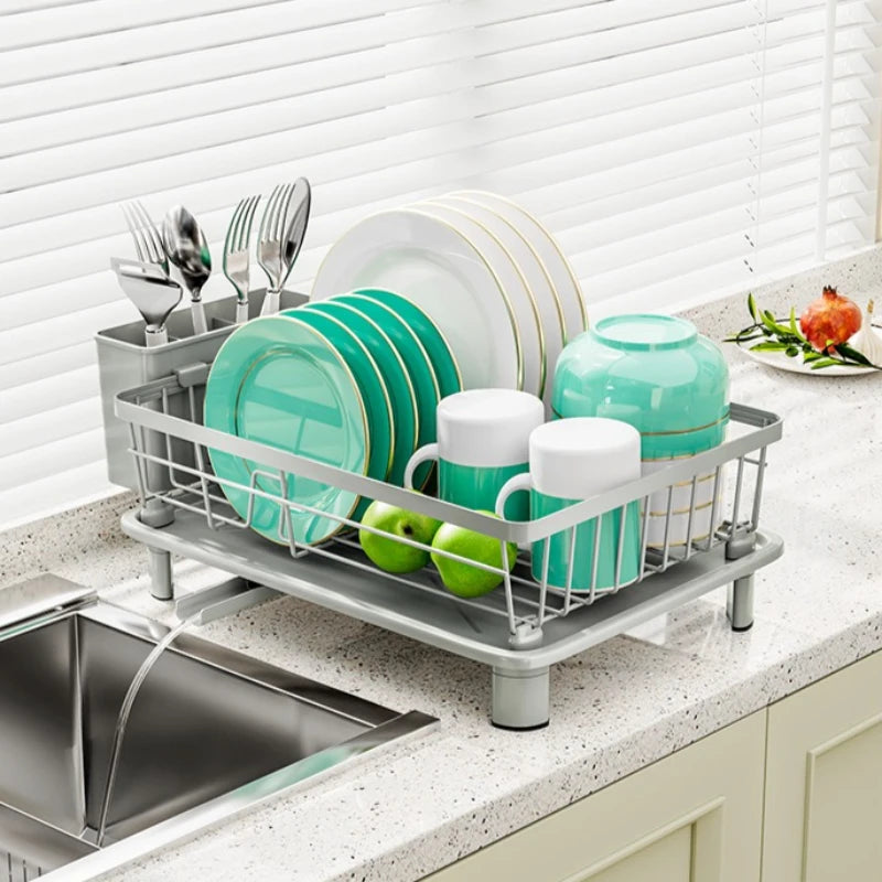 Kitchen Dish Storage Rack Dish Drain Rack Ash Powder Drain Basket Sink Dish Shelf Oasis Select