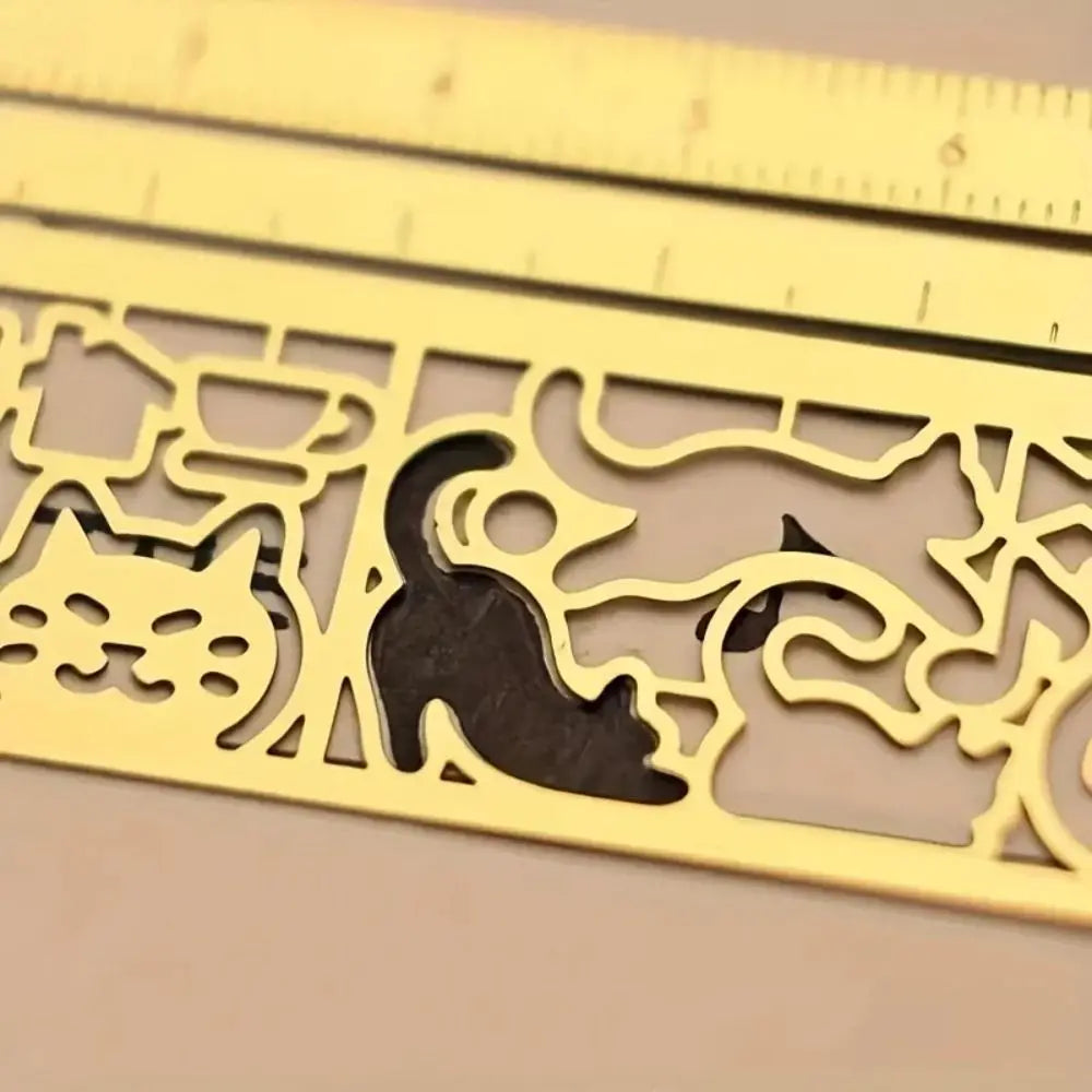 1pc Cute Cat Pattern Double-Sided Bookmark Ruler Precise Stationery for Diary Planning Book Note Taking-Creative Stationery Tool Oasis Select