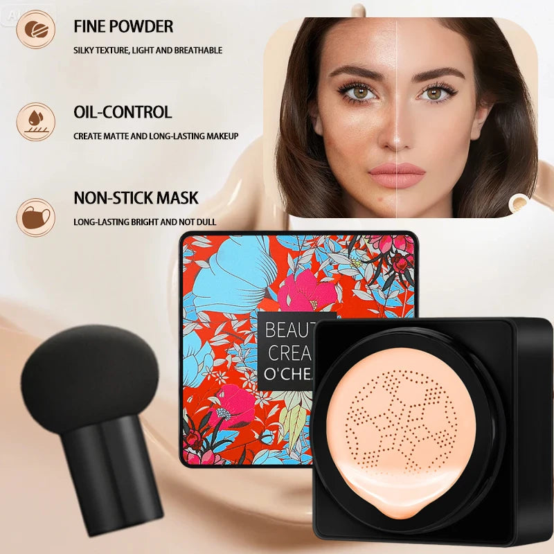 Foundation make-up contains mushroom head air cushion, BB cream is flawless, lightweight, full coverage, long-term moisturizing Oasis Select