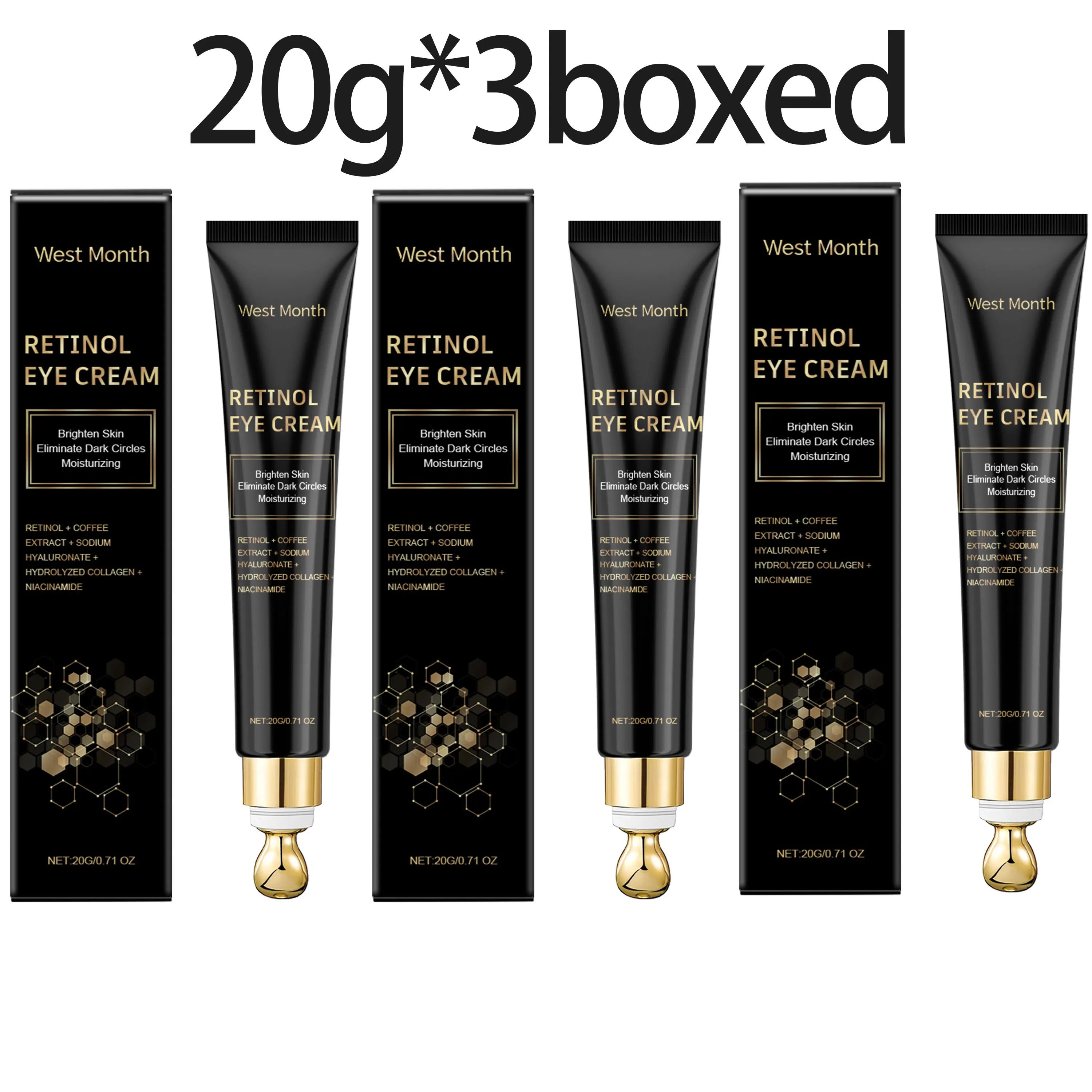 WEST MONTH Eye Cream – Dark Circles, Wrinkles & Anti-Aging Anti-Aging Eye Cream Oasis Select 20g x 3boxed