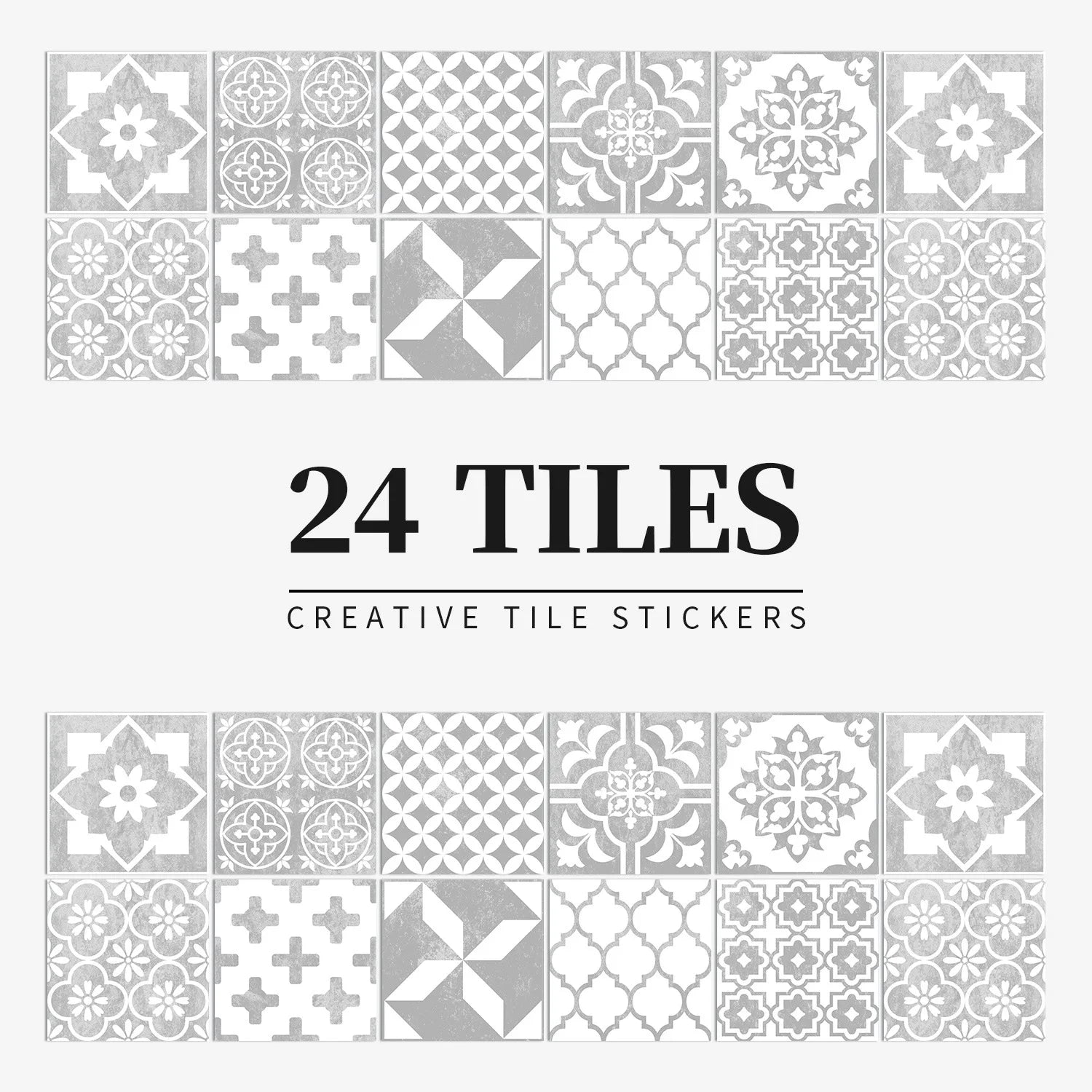 Mandala Tile Self-adhesive Wall Paste Waterproof and Oil-proof Kitchen and Bathroom Wall Decorative Tile Paste Stickers Oasis Select HZ063 10cm x 10CM x 24PCS