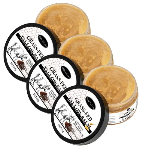 Grass-Fed Tallow Balm – Bee Venom & Caffeine Moisturizer Tallow Moisturizer Balm Oasis Select Ivory 50g