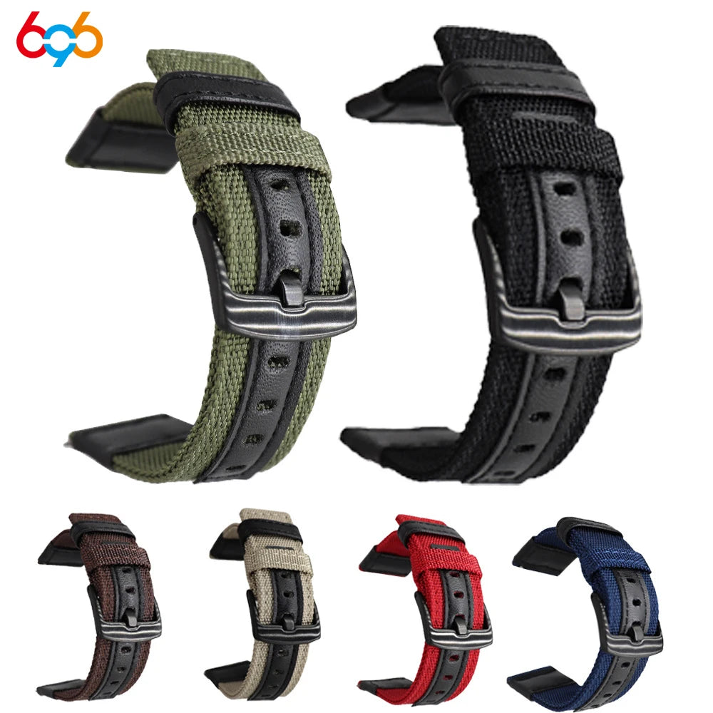 Original 20mm 22mm Nylon Strap Canvas Straps Leather Strap Quick Release Strap Sports Band FOR Huawei GT4 Bracelet For Samsung Oasis Select