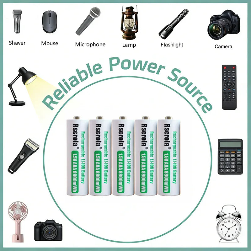 1.5V AAA8900mWh rechargeable battery New AAA lithium battery long life for Mouse Flashlight Fan Game Machine electric toy Oasis Select