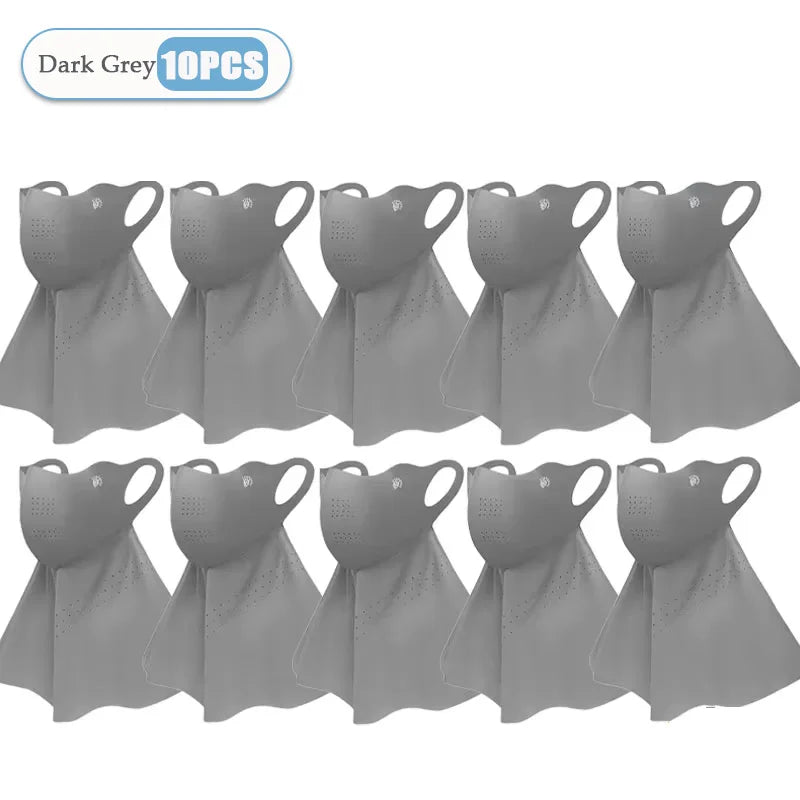 1-10PCS Women‘s Summer Outdoor Sun Face Mask Neck Cover Cooling Breathable UV Protection for Hiking Cycling Ideal Gift Oasis Select Dark Grey-10PCS