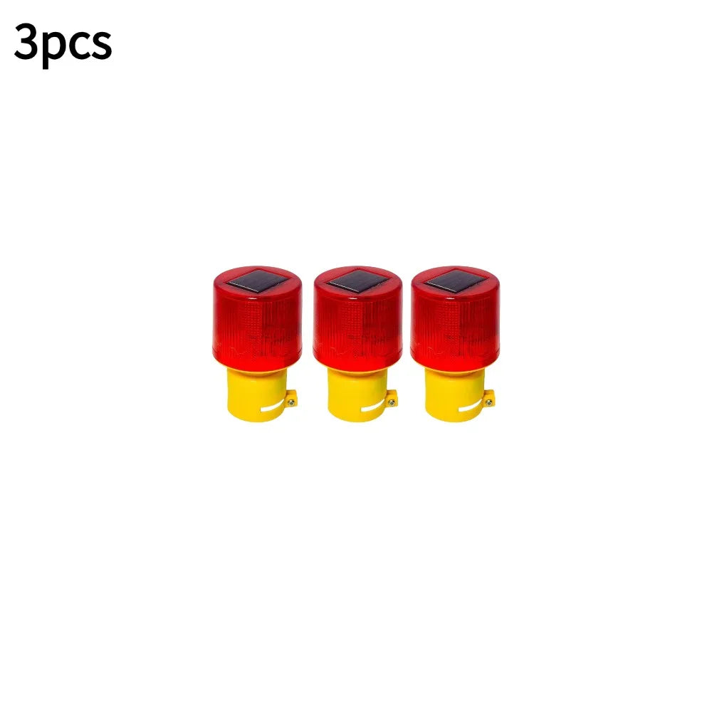 Solar LED Emergency Light Solar Traffic Tower Crane Warning Light LED Bulb Lamp For Construction Site Harbor Road Marine Lamp Oasis Select 3pcs