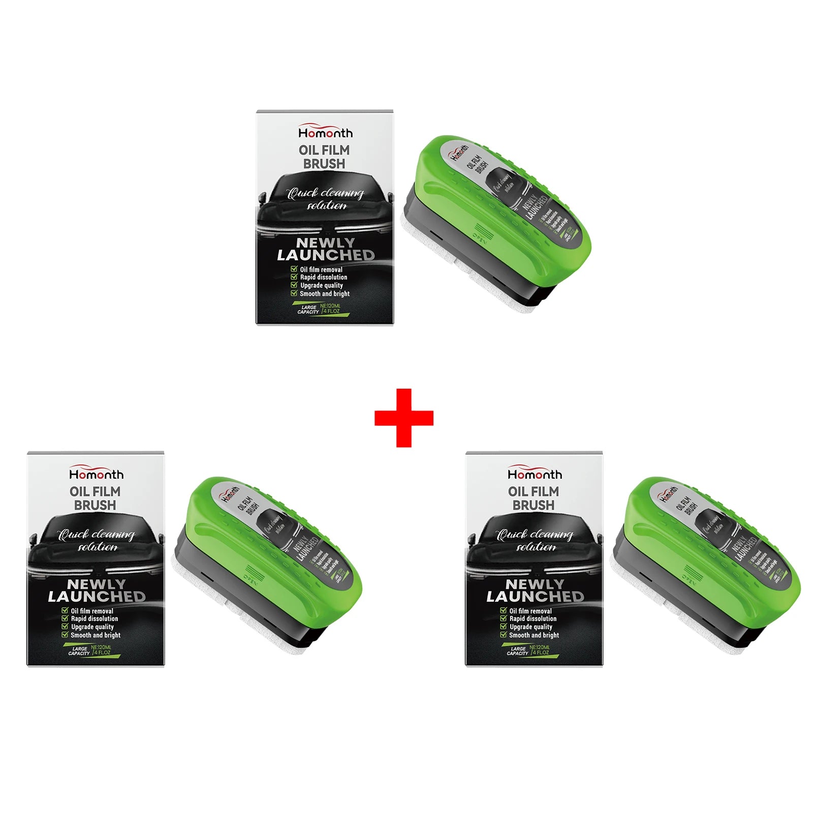 Car Oil Film Cleaning Brush Clean the Car Windows Windshield Oil Film Remover for Car Window Smooth Brighten Car Cleaning Tools Oasis Select 3pcs