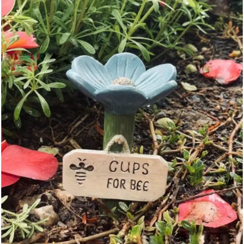 Flower Shape Watering Stations Bee Waterers For Garden Bee Pollinator Feeder Drinking Cups Colorful Butterfly Hygienic Cups Oasis Select