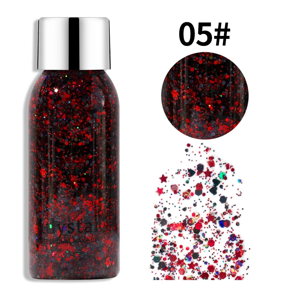 SADOER Glitter Body & Face Shimmer Gel 30ml | Festival Makeup