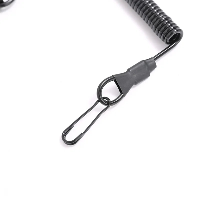 Tactical Anti-lost Elastic Lanyard Anti-theft Anti-cut Military Spring Seat Belt Gun Rope Key Ring Flashlight Accessories Oasis Select