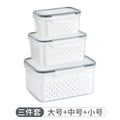3Pcs/set Refrigerator Storage Containers, Airtight Produce Saver, Large Capacity Drain Basket, Dishwasher Safe Fresh Food Box Oasis Select 3pcs